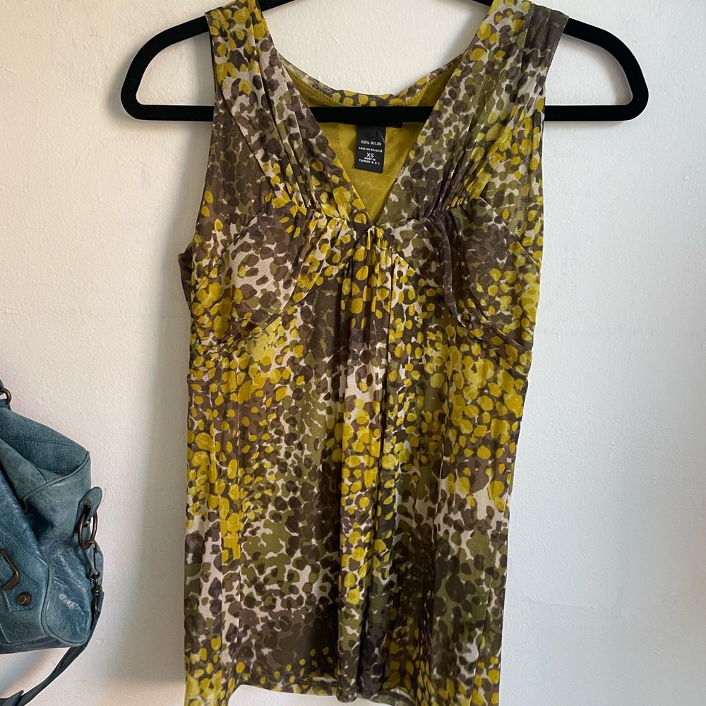 Green spotted blouse